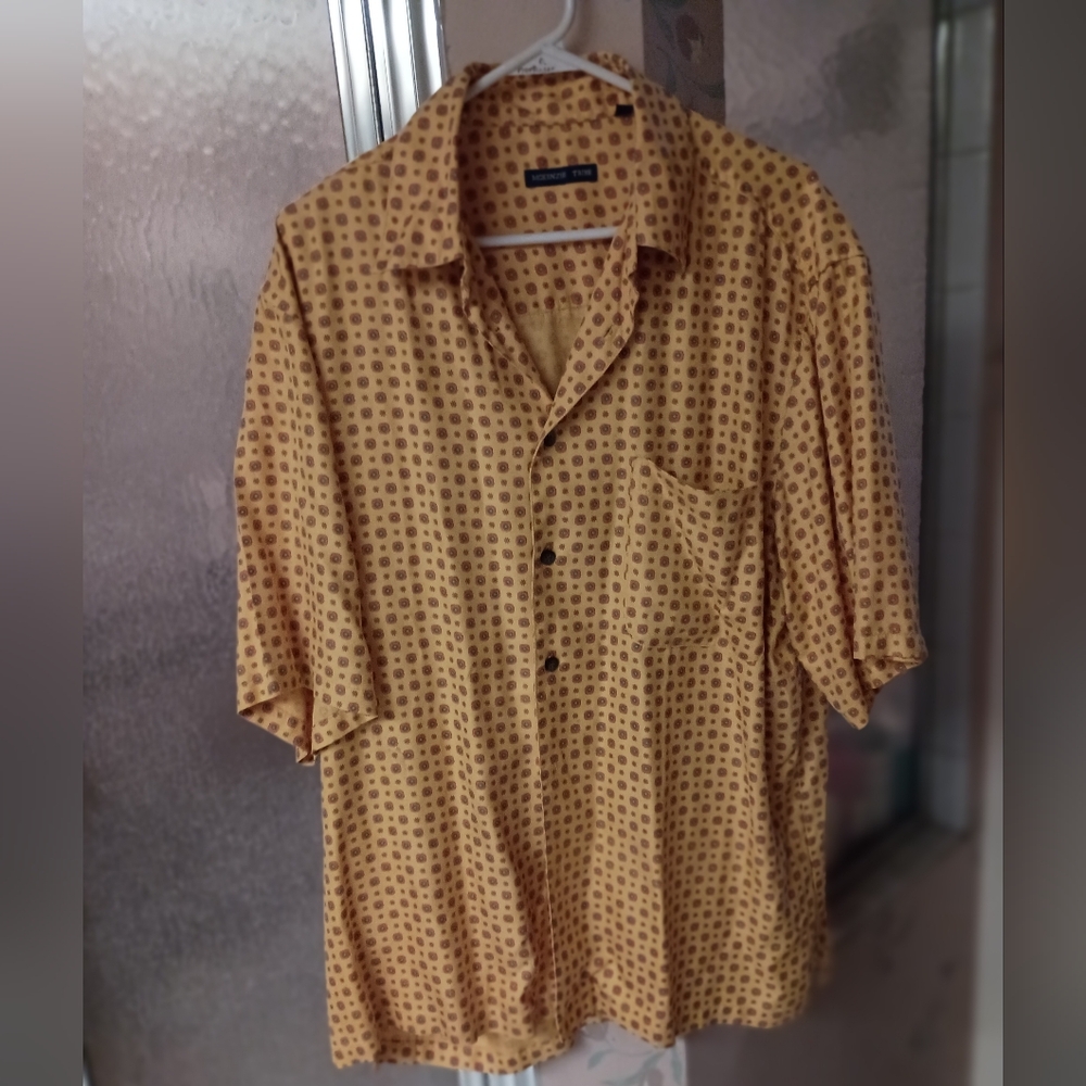 Mckenzie Tribe Silk Shirt Iarge Gold Mens